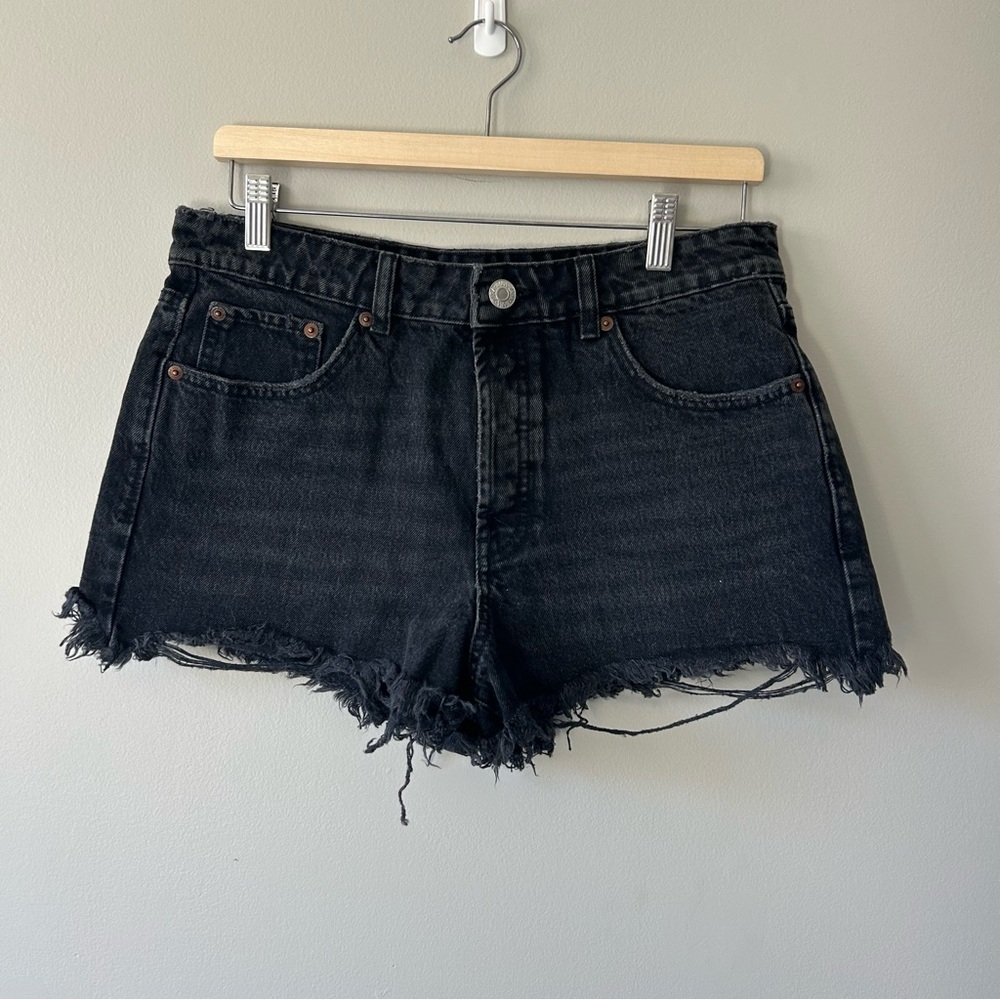 ZARA Black Denim Shorts Jean Cutoff Shorts Size 8